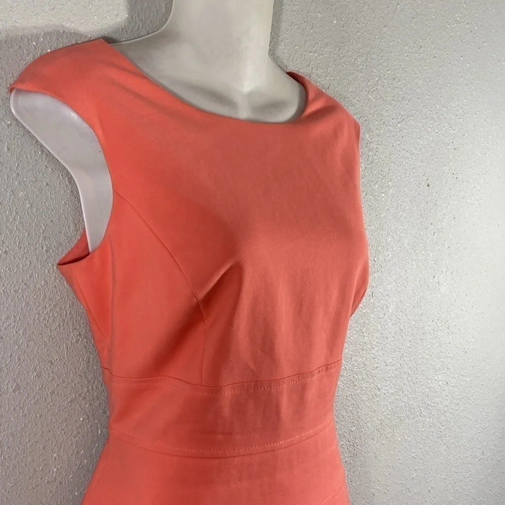 Antonio Melani peach pink paneled sleeveless sheath dress 6